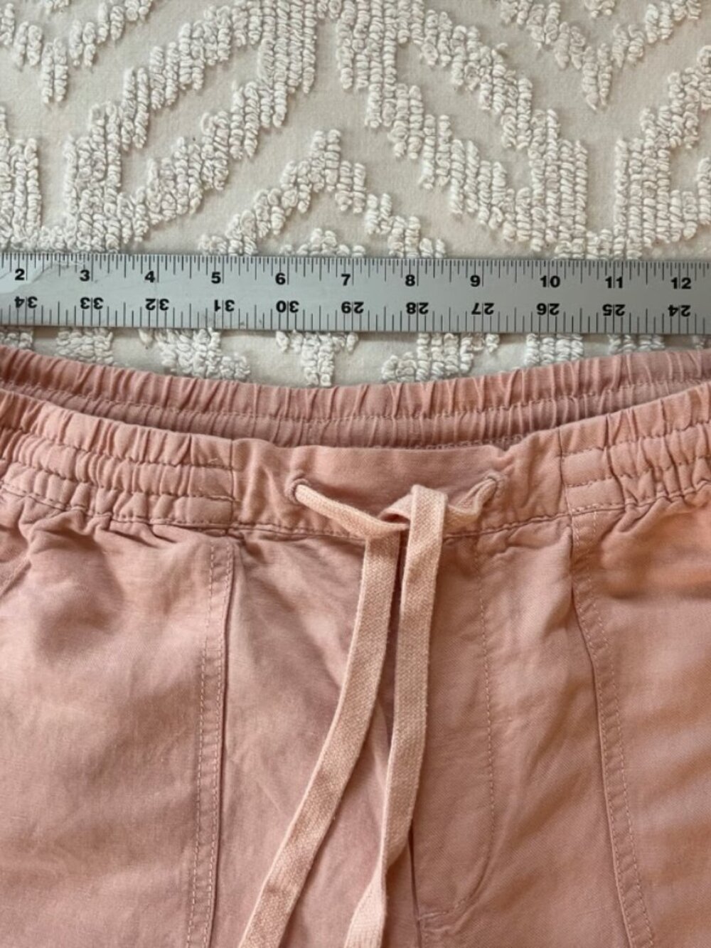 GAP Linen Blend Drawstring Joggers Small Pink Linen Rayon Pull-On Pants - Picture 4 of 9
